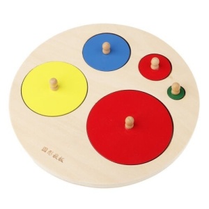 Puzzle Incastru Montessori de Mari Dimensiuni, cu 5 Cercuri - Img 1