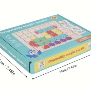 Puzzle mozaic cu piese 3D, cu 4 nivele dificultate, 120 piese, Locomotiva, din lemn - Img 13