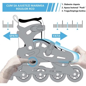 Role copii LW-R6BTS_A, cu roti ajutatoare, cu accesorii de protectie, masuri reglabile, albastru - Img 12