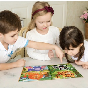 Set 4 puzzle-uri magnetice din lemn – animale salbatice, Montessori - Img 3