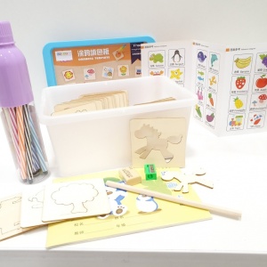 Set 56 sabloane din lemn cu accesorii pentru desen - Img 2