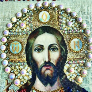 Tablou cu Diamante R8007 Iisus Hristos Pantocrator, cu Umplere partiala, cu rama, 30x40 cm - Img 4