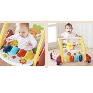 Antemergator si saltea de joaca Baby Walker 3 in 1 pentru bebelusi, rosu - Img 5