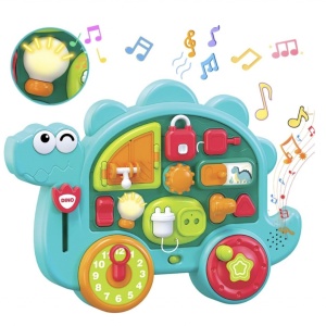 Busy Board cu 12 activitati pentru bebe – Dinozaur - Img 1