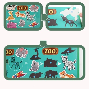 Carte cu activitati educative, Quiet Book Animalele salbatice - Img 11