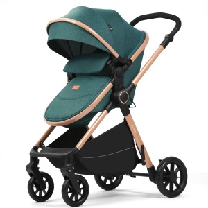 Carucior 2 in 1, F7 Verde, reversibil, pliabil compact, suspensii duble - Img 10