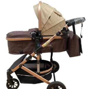 Carucior 2 in 1, reversibil, cu suspensii, T7 crem - L-Sun - Img 7