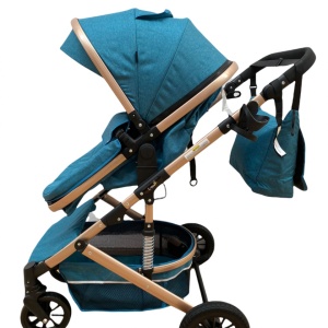 Carucior 2 in 1, reversibil, cu suspensii, T7 verde - L-Sun - Img 6