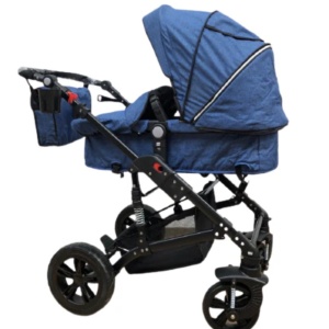 Carucior 2 in 1, reversibil, pliabil, suspensii duble, Teknum 6618, albastru - Img 7