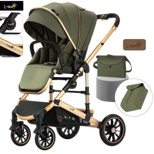 Carucior 2 in 1 transformabil, reversibil, pliabil, F3 Luxury Olive - Img 8