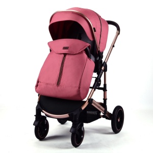Carucior 2 in 1 transformabil, reversibil, pliabil, F3 Luxury Red - Img 2