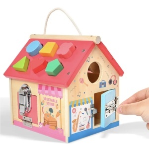 Casuta Montessori multifunctionala 8 in 1, Culege morcovii, din lemn - Img 2