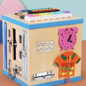 Centru Cub cu activitati multiple, tip Busy Board, din lemn - Img 9
