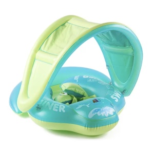 Colac bebe pentru inot cu parasolar si suport - Trainer for Swim verde - Img 1