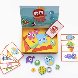 Cutie bleu cu piese Puzzle magnetic Oceanul - Img 3