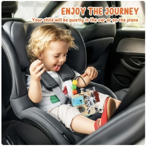 Joc Cub Busy Board cu 14 activitati, multifunctional, din lemn - Img 4