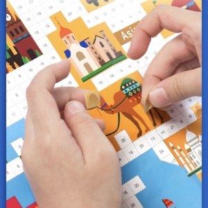 Joc educativ Poster Harta Lumii cu stickere pe numere - Img 5