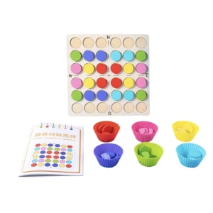 Joc Montessori cu jetoane colorate de logica, memorie si asociere simetrica - Img 2