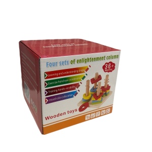 Joc Montessori de indemanare cu 4 Coloane Sortatoare De Forme, Din Lemn - Img 9