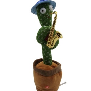 Jucarie interactiva Cactusul dansator cu trompeta - danseaza, canta, imita, repeta din material textil - Img 4