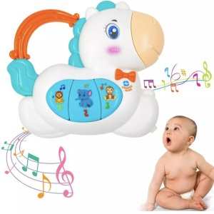 Jucarie interactiva Mini orga pentru bebe, cu muzica si lumini Calut - Img 1
