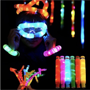 Jucarie senzoriala, antistres, Pop Tubes cu lumini LED - Img 6