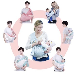 Marsupiu wrap, sling cu inele, pentru bebelusi, roz - Img 13