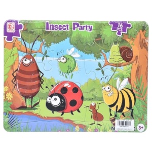 Puzzle clasic, Petrecerea Insectelor, 16 piese mari - Img 1