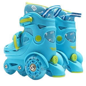 Role copii LW-R6BTS_A, cu roti ajutatoare, cu accesorii de protectie, masuri reglabile, albastru - Img 2