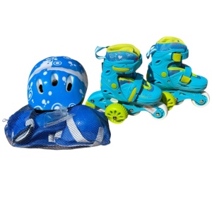 Role copii LW-R6BTS_A, cu roti ajutatoare, cu accesorii de protectie, masuri reglabile, albastru - Img 5