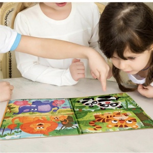 Set 4 puzzle-uri magnetice din lemn – animale salbatice, Montessori - Img 4