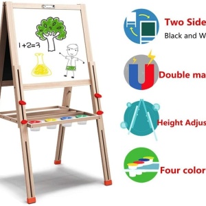 Tabla Jumbo cu Doua Fete, tip sevalet, inaltime reglabila, 148 cm, din lemn - Img 11