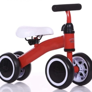Bicicleta mini cu 4 roti, fara pedale, 1-3 ani, B04 Rosu - Img 3
