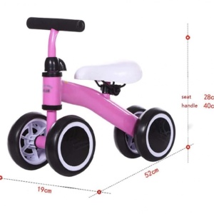 Bicicleta mini cu 4 roti, fara pedale, 1-3 ani, B04 Rosu - Img 7