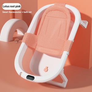 Cadita pliabila CD03 cu suport si termometru, pentru bebelusi, roz - Img 15