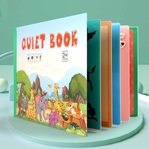 Carte cu activitati educative, Quiet Book Animalele salbatice - Img 1