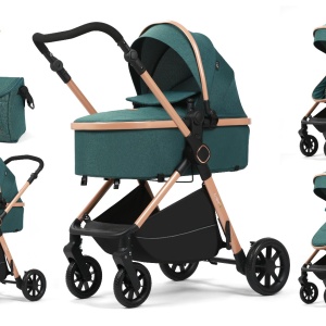 Carucior 2 in 1, F7 Verde, reversibil, pliabil compact, suspensii duble - Img 1