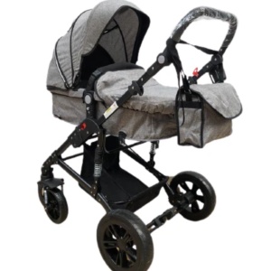 Carucior 2 in 1, reversibil, pliabil, suspensii duble, Teknum 6618, gri - Img 4