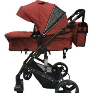 Carucior 2 in 1, reversibil, pliabil, suspensii duble, Teknum 6618, rosu - Img 3