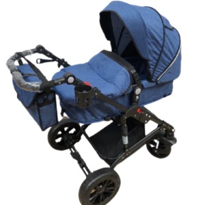 Carucior 2 in 1, reversibil, pliabil, suspensii duble, Teknum 6618, albastru - Img 3
