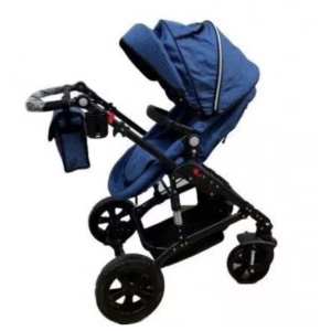 Carucior 2 in 1, reversibil, pliabil, suspensii duble, Teknum 6618, albastru - Img 5