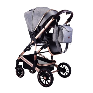 Carucior 2 in 1 transformabil, reversibil, pliabil, F3 Luxury Grey - Img 3