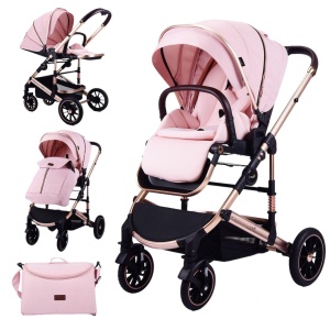 Carucior 2 in 1 transformabil, reversibil, pliabil, F3 Luxury Pink - Img 1