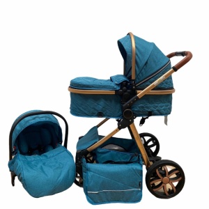 Carucior 3 in 1, cu suspensii, reversibil, T9 - albastru - Img 4