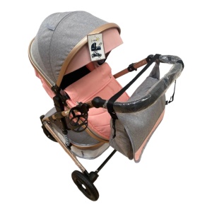 Carucior 3 in 1, reversibil, cu suspensii, reversibil, compact, T2 New, roz cu gri - Img 5
