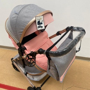 Carucior 3 in 1, reversibil, cu suspensii, reversibil, compact, T2 New, roz cu gri - Img 7