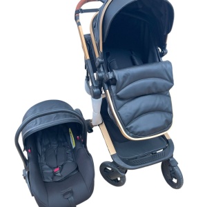 Carucior 3 in 1cu maner reversibil, transformabil landou-sport si scoica, 517 Negru - Img 4