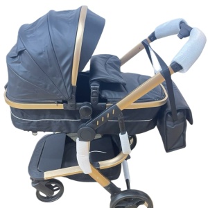 Carucior 3 in 1cu maner reversibil, transformabil landou-sport si scoica, 517 Negru - Img 6