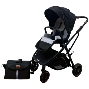 Carucior reversibil pliabil, cu husa picioare, 0-36 luni, C7 Negru - Img 1