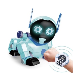 Catel robot cu telecomanda bratara si ceas, rotire 360 grade, Puppy Stunt Roll - Img 1
